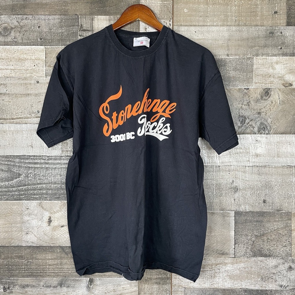 English Heritage Stonehenge 3000 BC Rocks Tourist Shirt XL Black Vintage